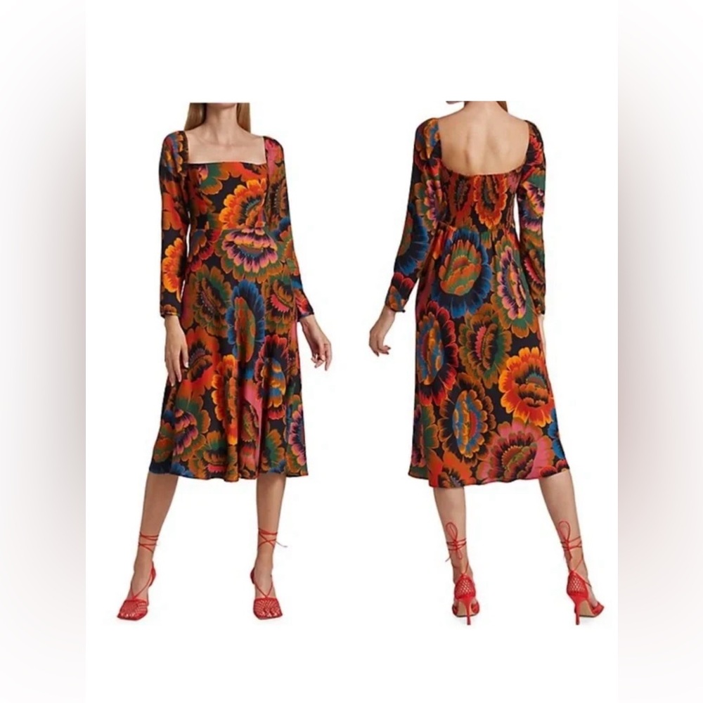 Farm Rio Flowers Midi Dress XS